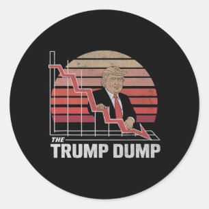 Vintage Trump Dump Anti-Trump-Aktienmarktkrach T-S Runder Aufkleber