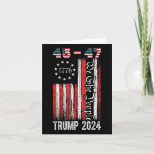 Vintage Trump-Fahne 2024 45-47 US-Flagge Wir Mensc Karte