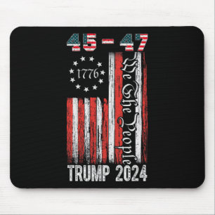 Vintage Trump-Fahne 2024 45-47 US-Flagge Wir Mensc Mousepad
