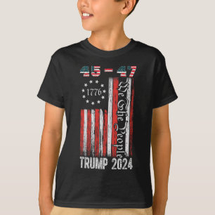 Vintage Trump-Fahne 2024 45-47 US-Flagge Wir Mensc T-Shirt