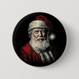 Vintage Trump Santa Gesicht Kunst Lustige Weihnach Button