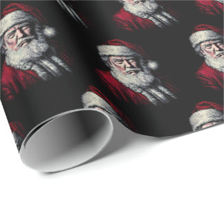 Vintage Trump Santa Gesicht Lustiges Weihnachten Geschenkpapier