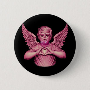 Vintage Trump Valentinstag Rosa Bubble Gum Herz Lu Button