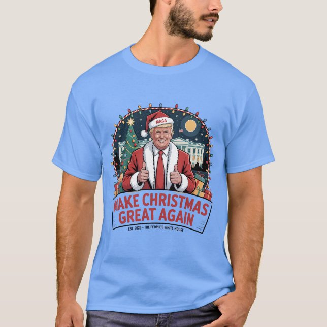 Vintage Trump-Weihnachten, Retro Weihnachten Trump T-Shirt (Vorderseite)