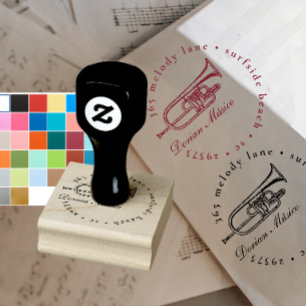 Vintage Trumpet Music Band Chorus Rücksendeadresse Gummistempel