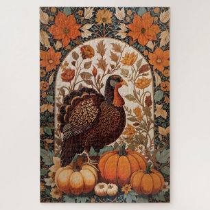 Vintage Truthahn und Kürbisse Herbst Puzzle
