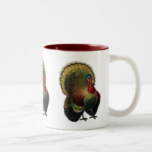 Vintage-Truthahn zu Thanksgiving Zweifarbige Tasse
