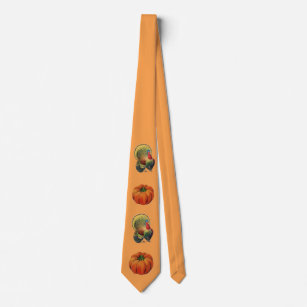Vintage Truthähne und Kürbise Krawatte