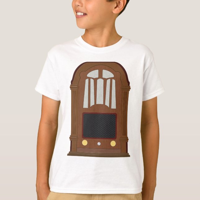 Vintage Tube Radio Antique Wooden Stereo T-Shirt (Vorderseite)