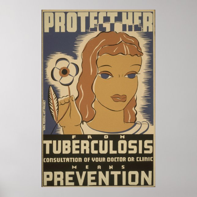 Vintage Tuberkuloseprävention Poster (Vorne)