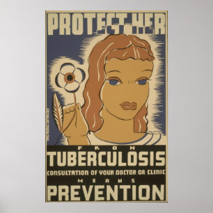 Vintage Tuberkuloseverhinderung Poster