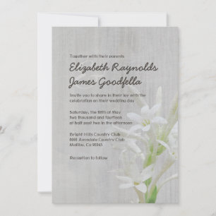 Vintage Tuberose-Hochzeits-Einladungen Einladung