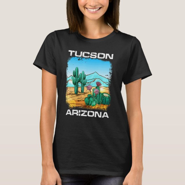 Vintage Tucson Arizona Desert Retro Cactus T-Shirt (Vorderseite)