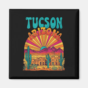Vintage Tucson Arizona Wüstenuntergangshimmelzeile Magnet