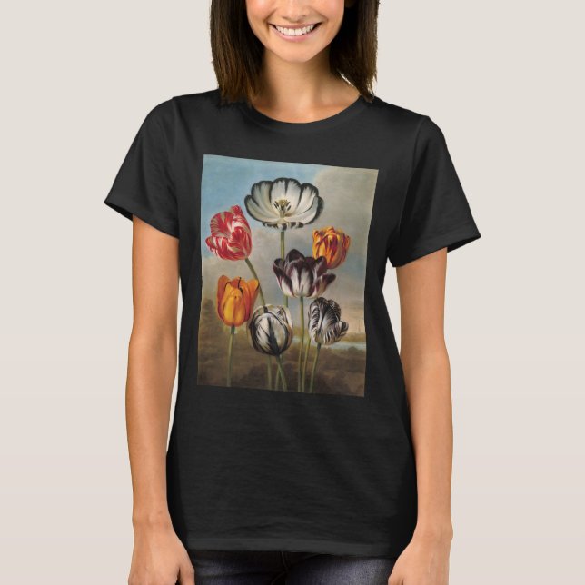 Vintage Tulip-Blume in einer Landschaft T-Shirt (Vorderseite)
