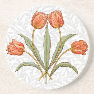 Vintage Tulip Morris Malersammlung Sandstein Untersetzer