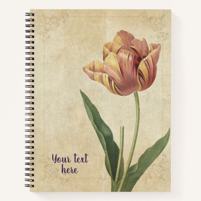 Vintage Tulip (Tulipa culta) Notizbuch (Vorderseite)