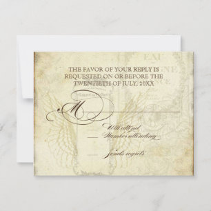 Vintage Tulips Angel Wings Roter Tee RSVP Karte