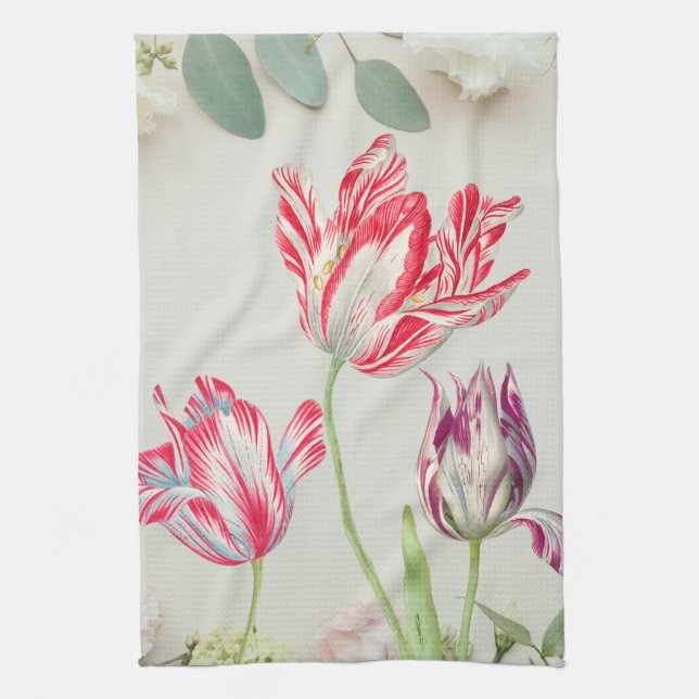 Vintage Tulips Blume Küchentuch (Vertikal)