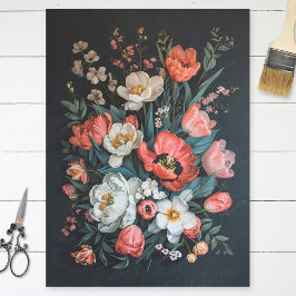 Vintage Tulips farbenfrohe Malerei Decoupage Seidenpapier