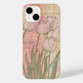 Vintage Tulips im floralen Hintergrund Case-Mate iPhone Hülle