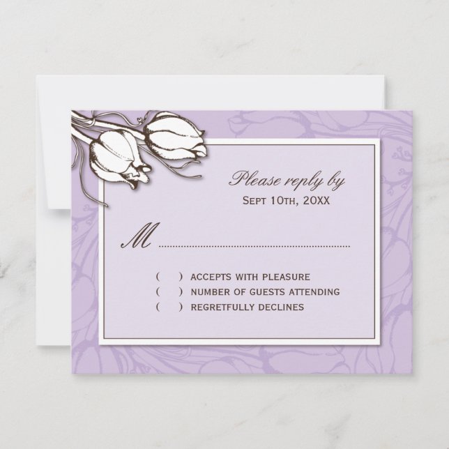 Vintage Tulips-Replik-Karten RSVP Karte (Vorderseite)