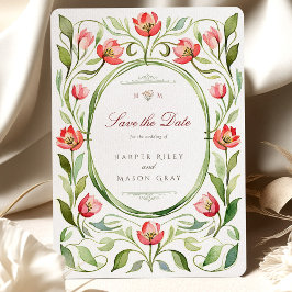 Vintage Tulips Save the Date Card Einladung