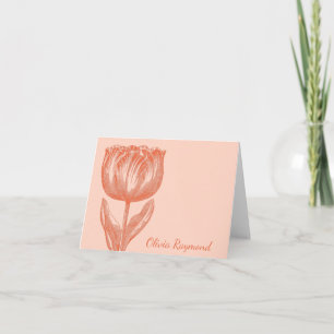 Vintage-Tulpe-Pfirsich-Blumen personalisierter Nam
