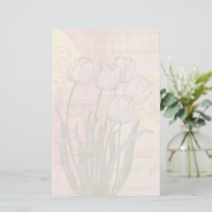 Vintage Tulpen auf Blumenhintergrund Briefpapier