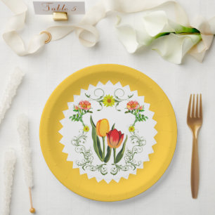 Vintage Tulpen Pappteller