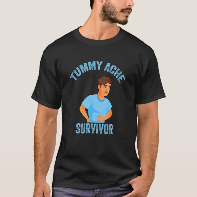 Vintage Tummy Ache Überlebender 10 T-Shirt (Vorderseite)