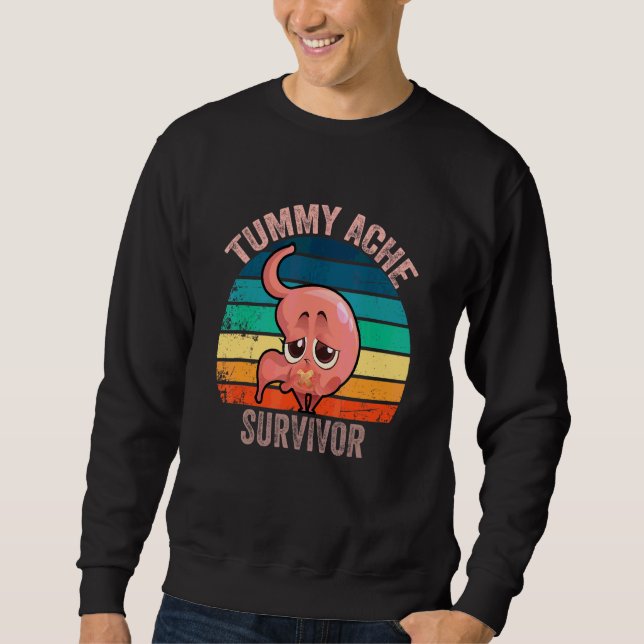 Vintage Tummy Ache Überlebender 12 Sweatshirt (Vorderseite)