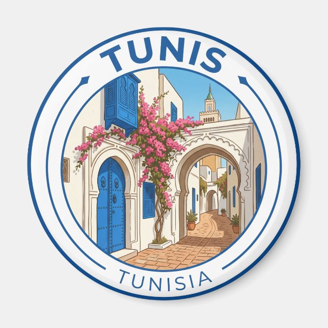 Vintage Tunis Tunesien Magnet (Vorne)