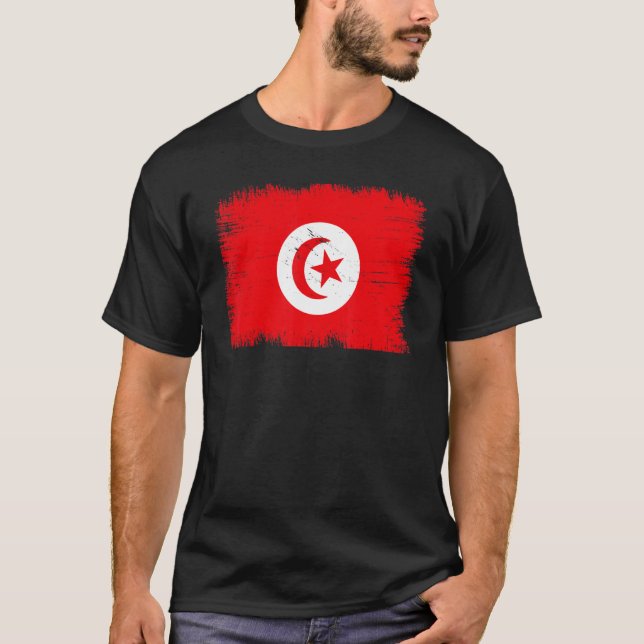 Vintage Tunisia Flag Tunisian Independence Day T-Shirt (Vorderseite)