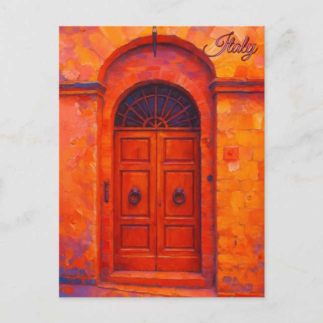 Vintage Tür Toskana Italien Retro Europe Reisen Postkarte (Vorderseite)