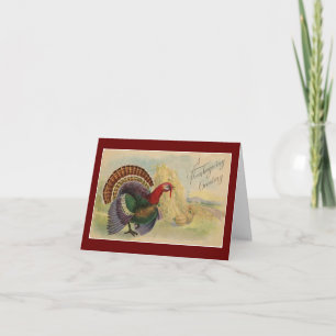 Vintage Türkei Erntedank Grußkarte Karte