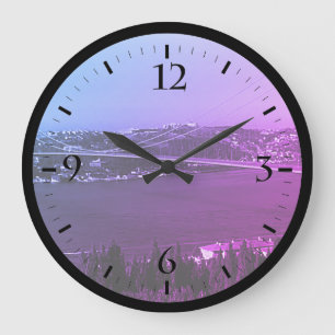 Vintage Türkei Istanbul Bosporus Brücke Groß Clo Große Wanduhr