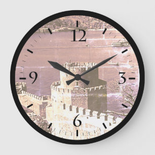 Vintage Türkei Istanbul Bosporus Festung Large C Große Wanduhr