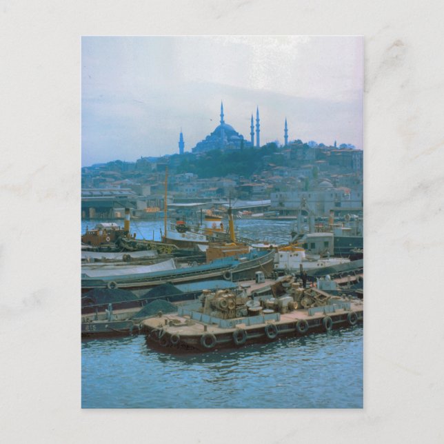 Vintage Türkei Istanbul Dredgers, Bosporos Postkarte (Vorderseite)