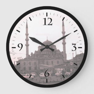 Vintage Türkei Istanbul The Yeni Camii Moschee Wat Große Wanduhr