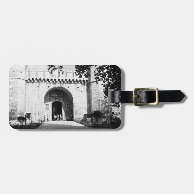Vintage Türkei Istanbul Topkapi Palasttor Postca Gepäckanhänger (Vorderseite horizontal)