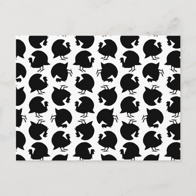 Vintage Türkei Silhouetten Muster Erntedank Postkarte (Vorderseite)