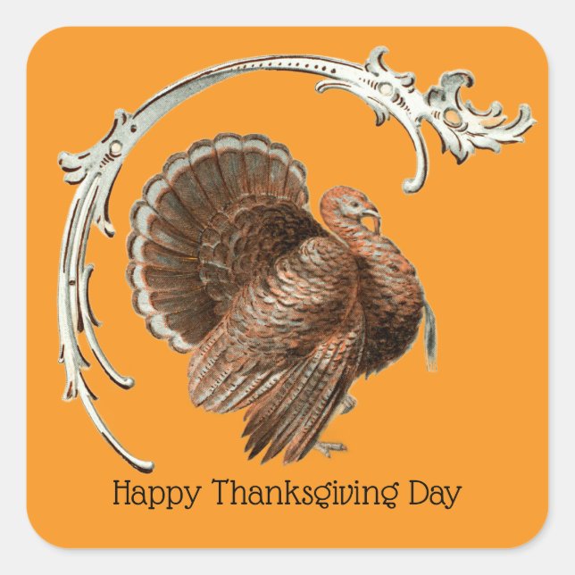 Vintage Turkey Square Sticker (Vorderseite)