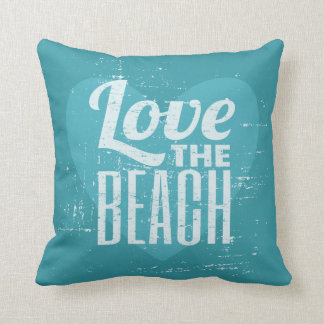 Vintage Türkis Blau Liebe den Strand Kissen
