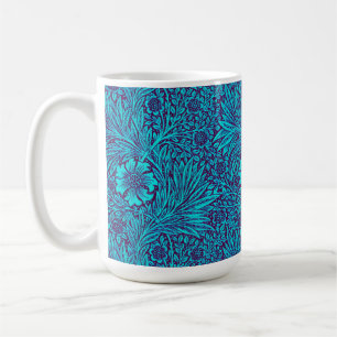 Vintage Türkis dunkel violett Blumenmuster Kaffeetasse