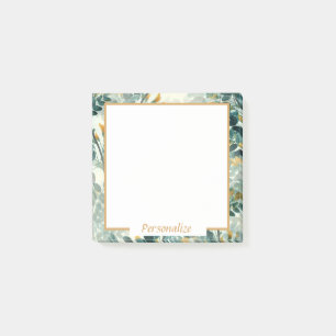 Vintage Türkis Gold Blumen Chic Trendy Post-it Klebezettel