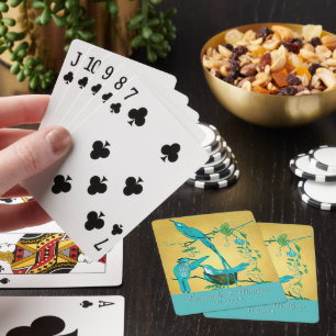Vintage Türkis Kolibri Hochzeitsgeschenk Spielkart Spielkarten