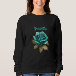 Vintage Türkis-Rosen Sweatshirt