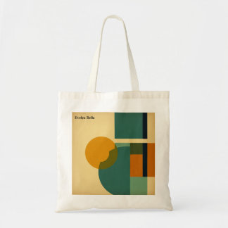 Vintage Türkis und Senf Minimalistischer Stil Tragetasche