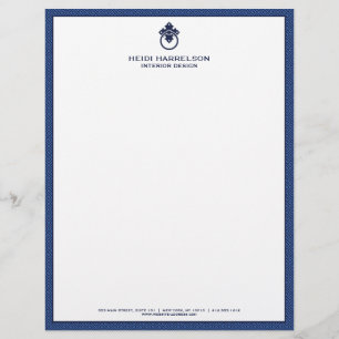 Vintage Türknopfmarkierung - blaue Grenze Briefbogen